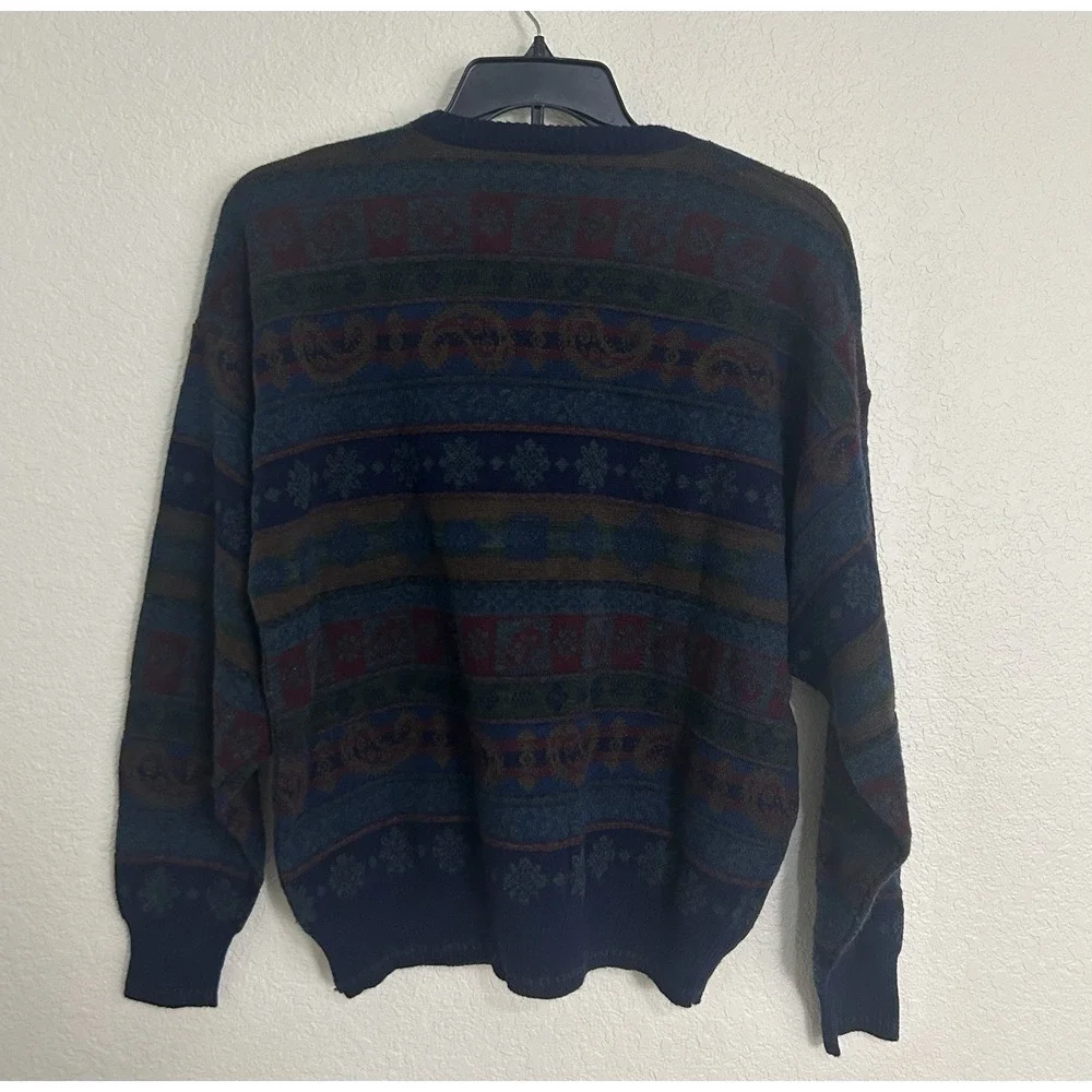 Vintage Smith Forester Wool Blend Sweater Mens Large Made in Italy Retro Paisley